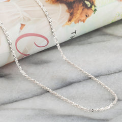 925 Sterling Silver 2mm Twisted Margarita Rock Chain