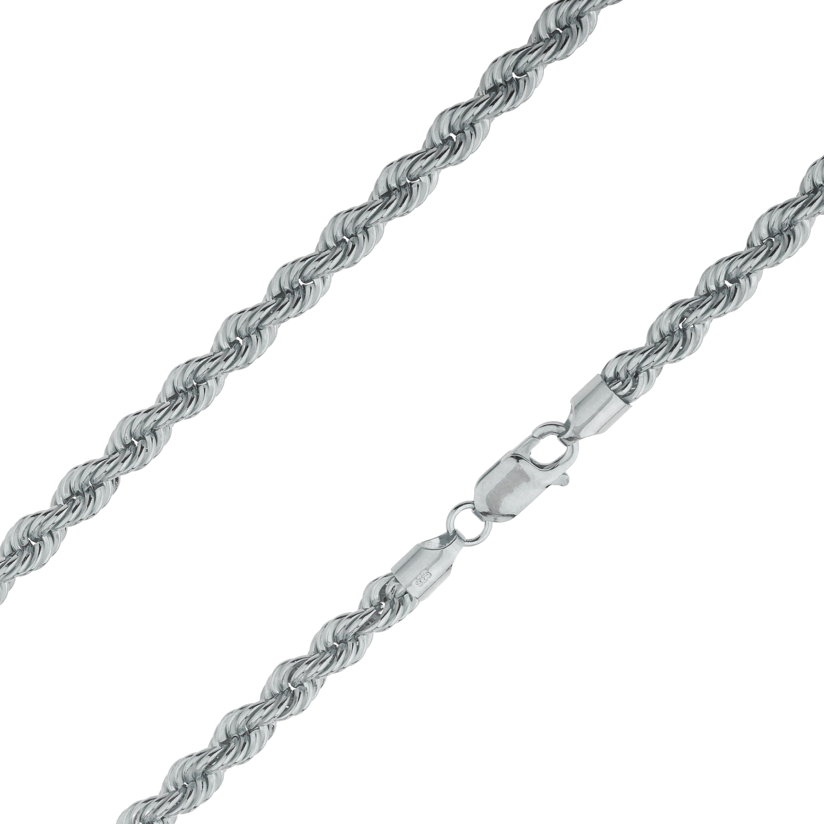 925 Sterling Silver 4.5mm Rope Diamond Cut Chain – Oliver & Navy