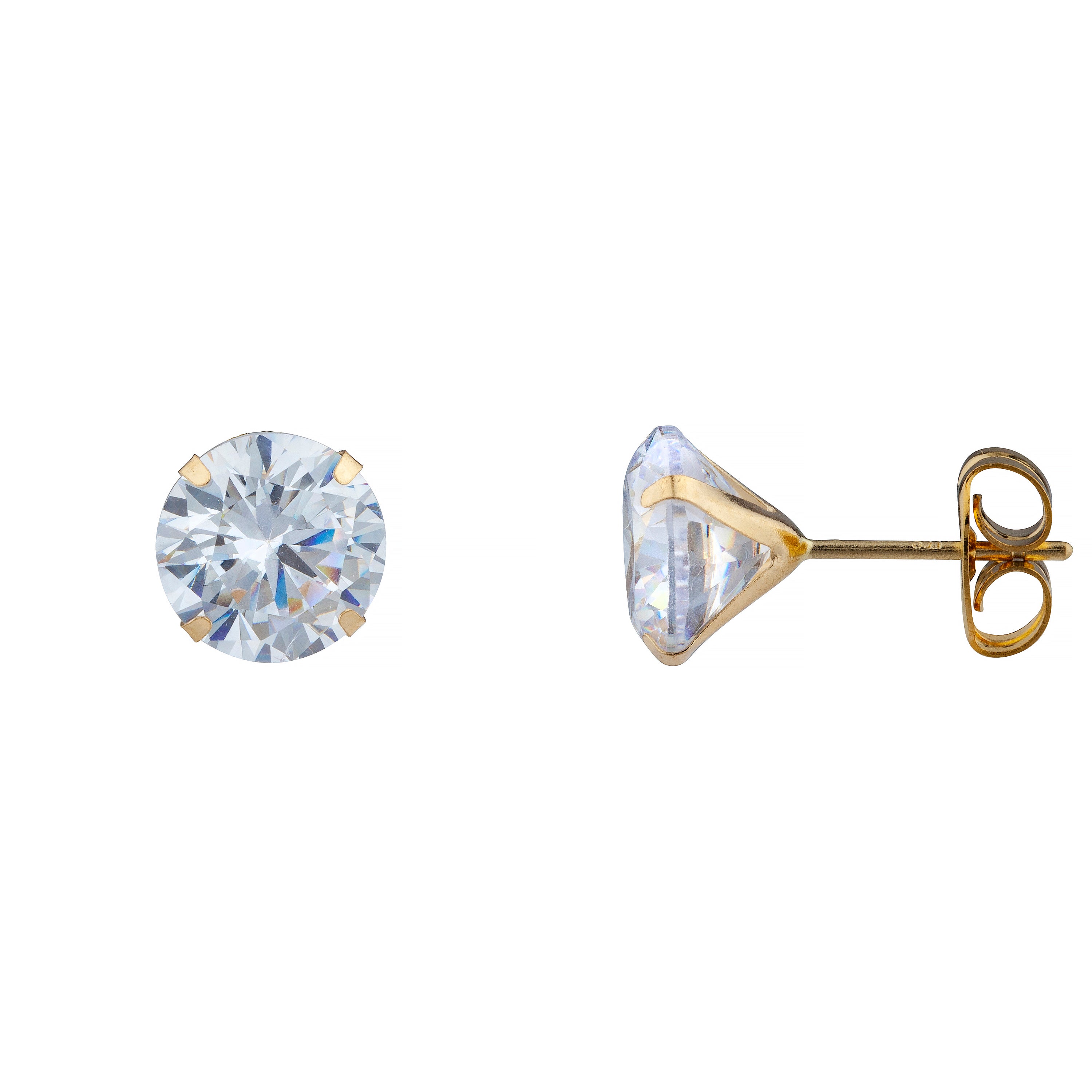 Gold Brilliant Round Martini Setting Studs