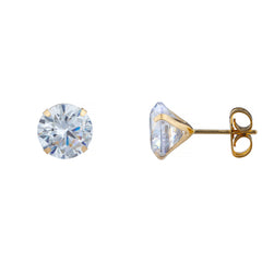 Gold Brilliant Round Martini Setting Studs