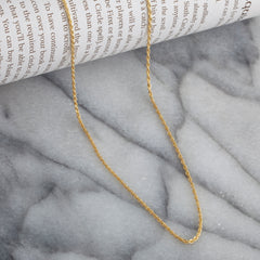 10K Yellow Gold 2mm Hollow Rope Chain Diamond-Cut
