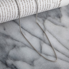 Round Box Venetian Rhodium Chain
