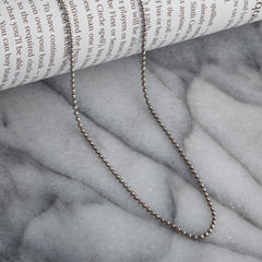 925 Sterling Silver 2mm Ball Bead Oxidized Chain