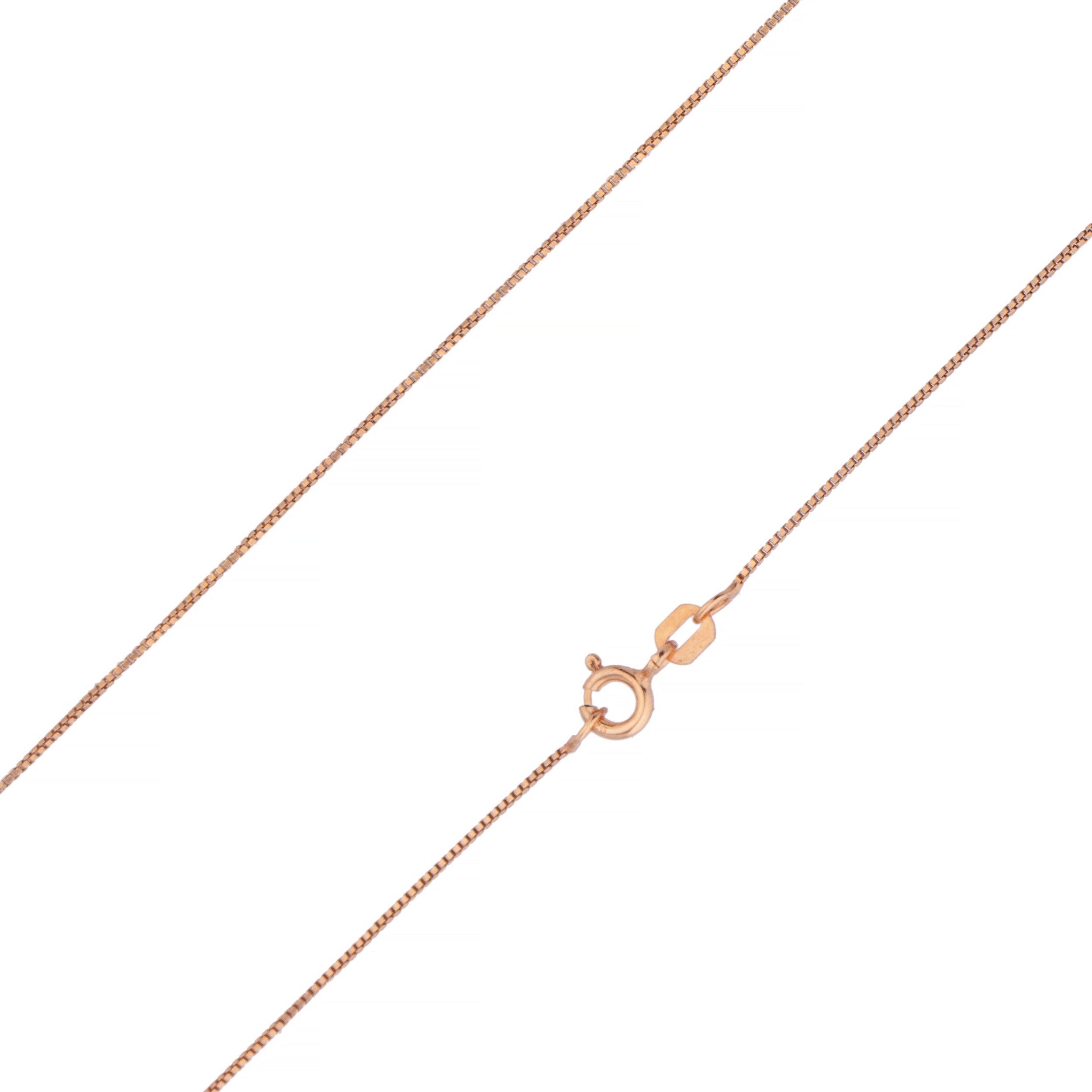 925 Sterling Silver 0.7mm Box Chain Rose Gold Plated Chain