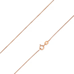 925 Sterling Silver 0.7mm Box Chain Rose Gold Plated Chain