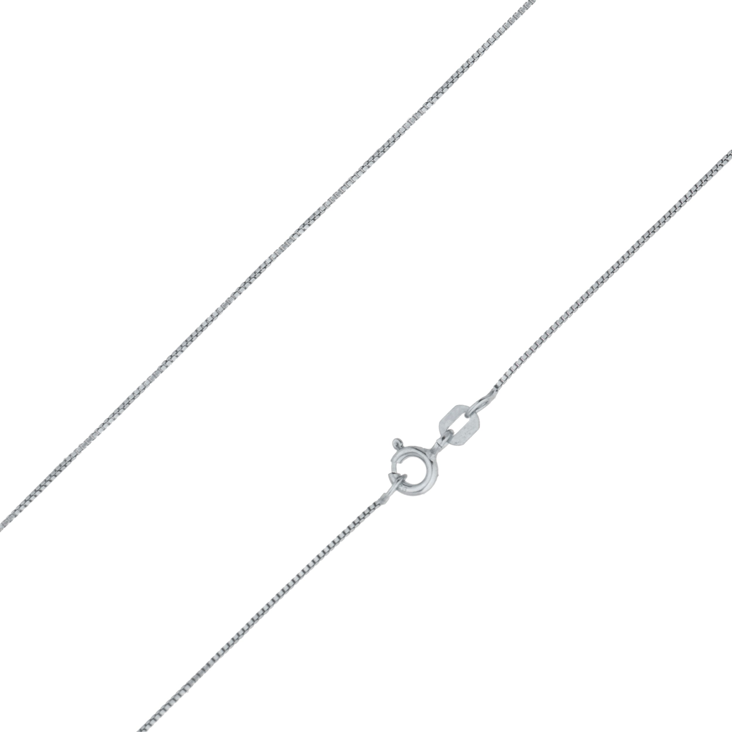 925 Sterling Silver 0.7mm Box Rhodium Chain