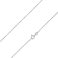 925 Sterling Silver 0.7mm Box Rhodium Chain