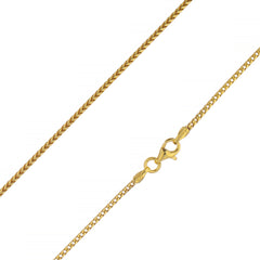 925 Sterling Silver 1.5mm Franco Foxtail Gold Plated Chain