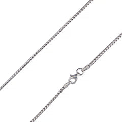 925 Sterling Silver 1.5mm Franco Foxtail Rhodium Chain