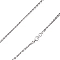 925 Sterling Silver 1.5mm Spiga Wheat Diamond Cut Rhodium Chain