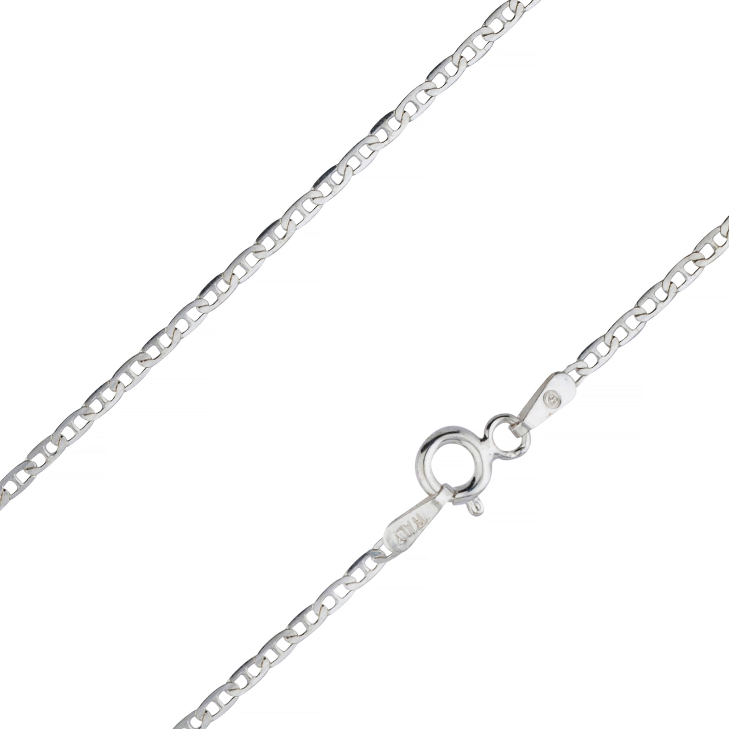 925 Sterling Silver 1.7mm Flat Mariner Gucci Chain