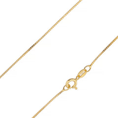 925 Sterling Silver 1mm Box Chain Gold Plated Chain