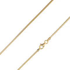 925 Sterling Silver 2.1mm Round Box Venetian Gold Plated Chain