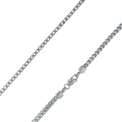 925 Sterling Silver 2.5mm Hollow Franco Foxtail Chain
