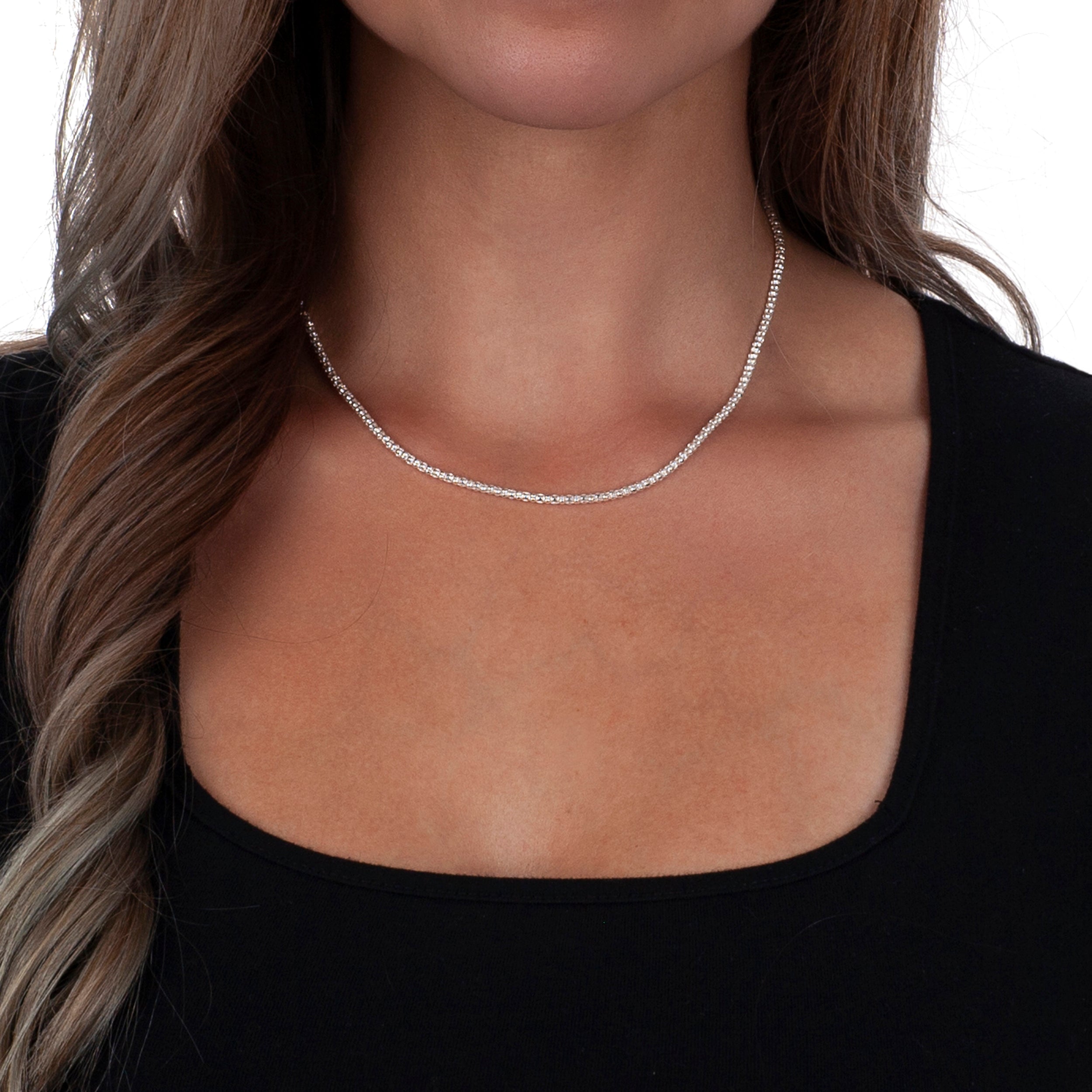 925 Sterling Silver 2.5mm Popcorn Coreana Chain