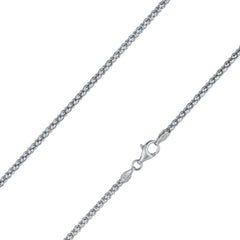 925 Sterling Silver 2.5mm Popcorn Coreana Rhodium Chain