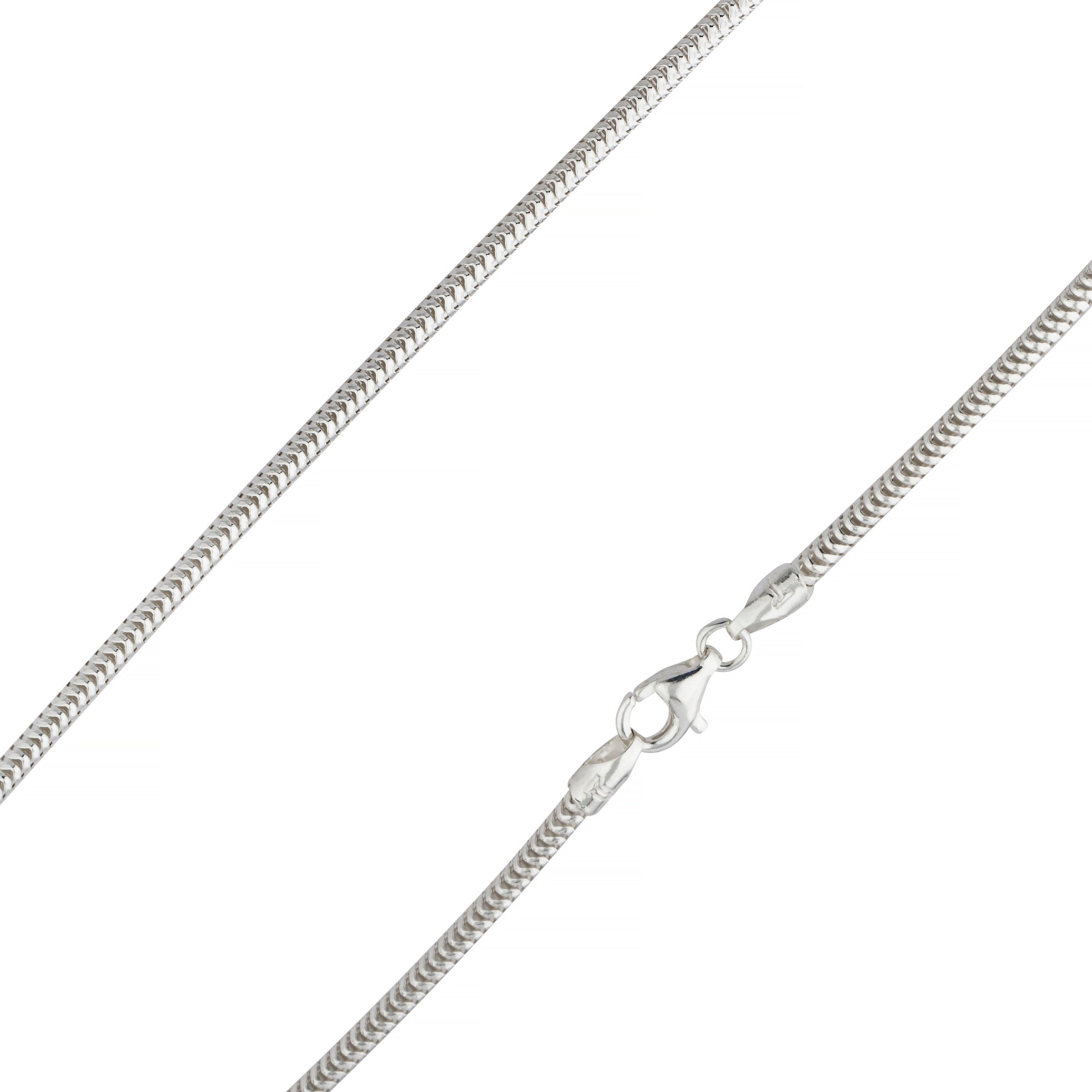 925 Sterling Silver 2.5mm Round Snake Chain