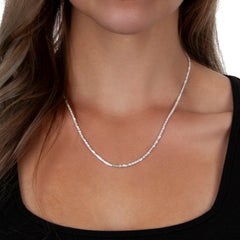 925 Sterling Silver 2mm Twisted Margarita Rock Chain