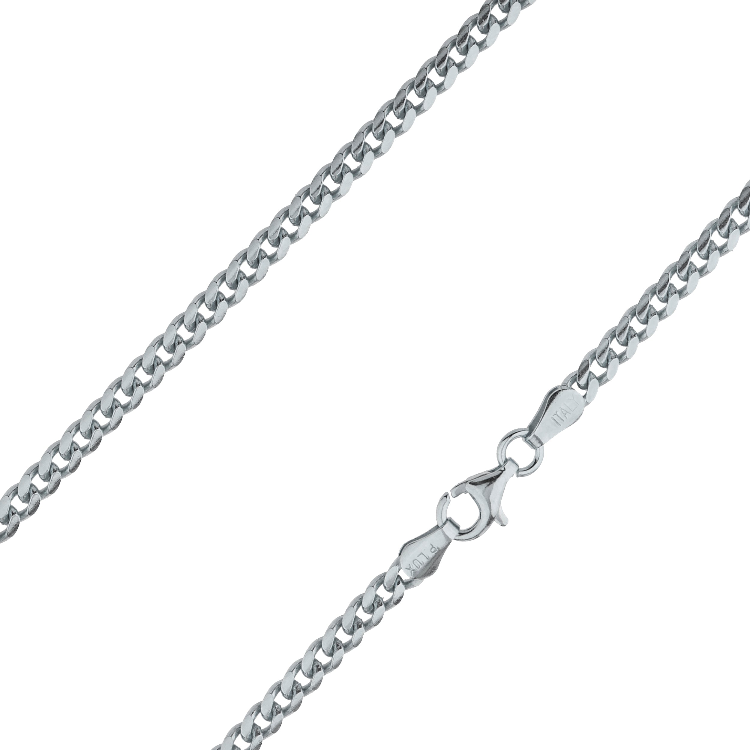  Sterling Silver 3.2mm Miami Cuban Rhodium Plated