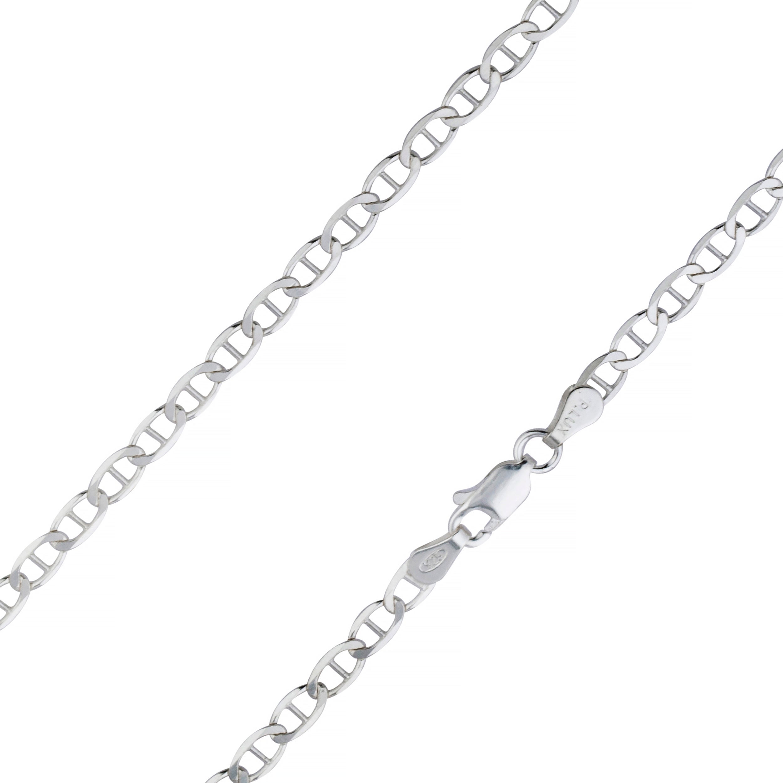 925 Sterling Silver 3.5mm Flat Mariner Gucci Chain