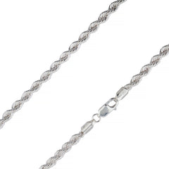 925 Sterling Silver 3.5mm Rope Diamond Cut Chain