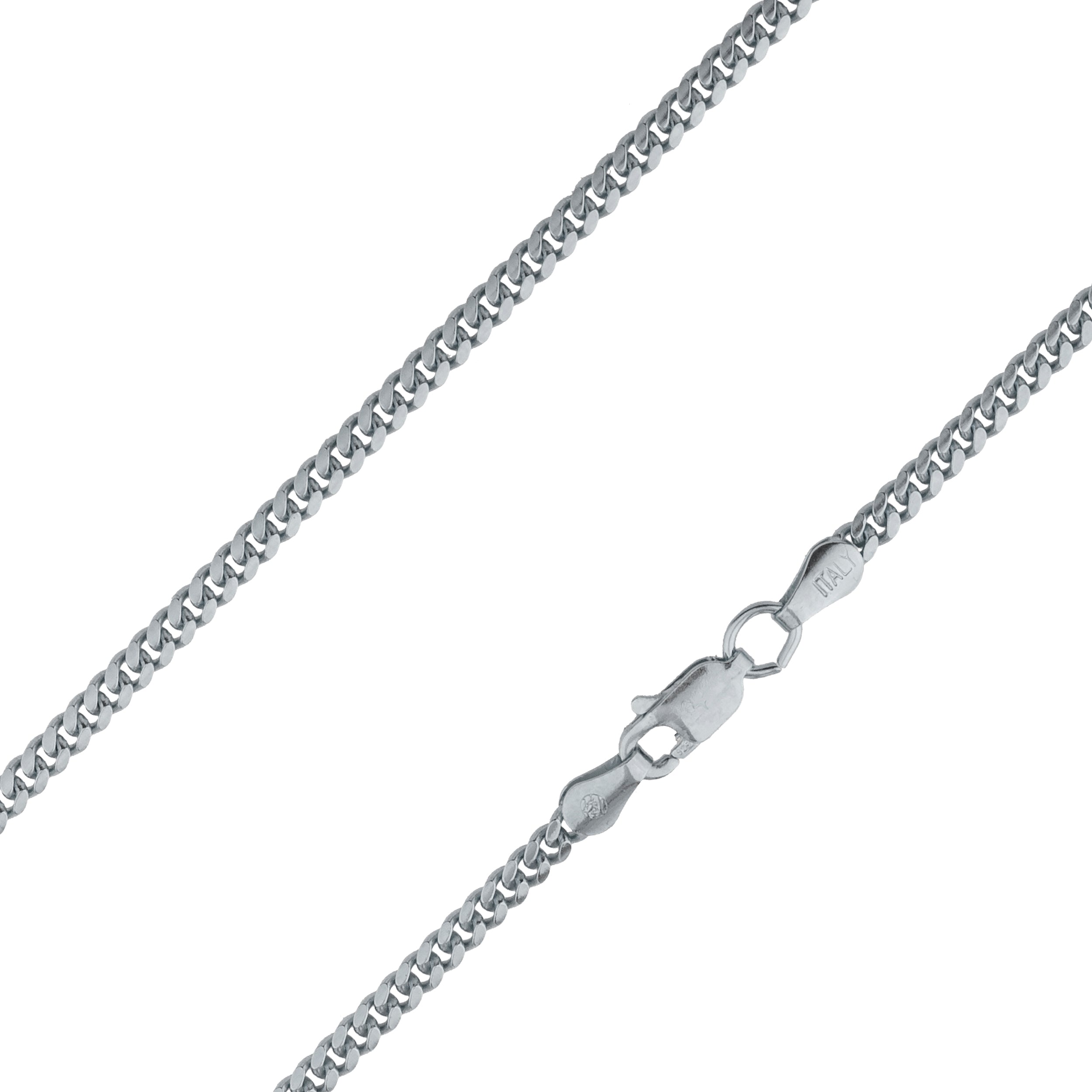 925 Sterling Silver 3mm Miami Cuban Rhodium Chain