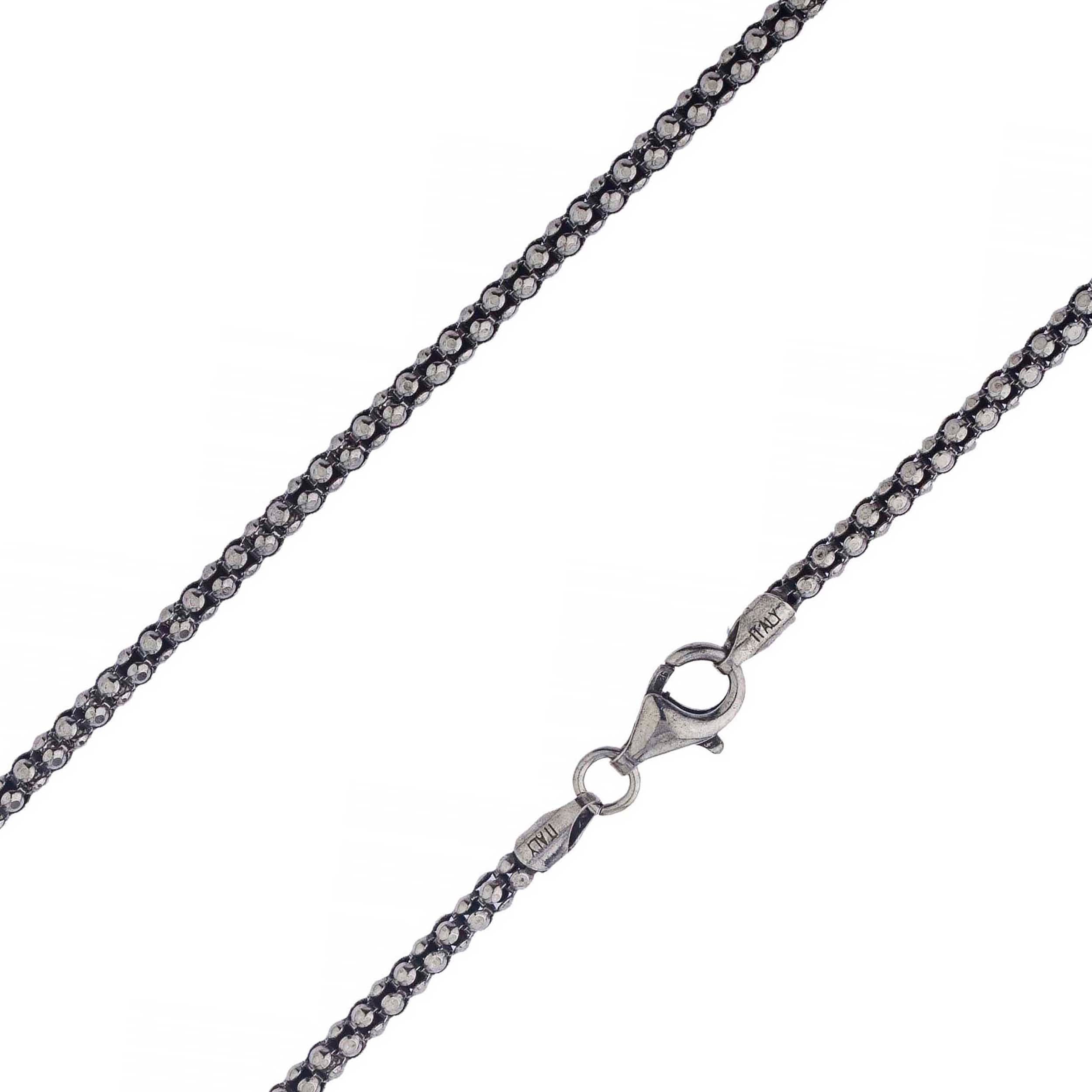 Sterling Silver 3mm Popcorn Coreana Oxidized Chain