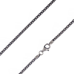 Sterling Silver 3mm Popcorn Coreana Oxidized Chain