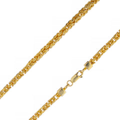 Sterling Silver 4mm Bynzantine Gold Plated Chain