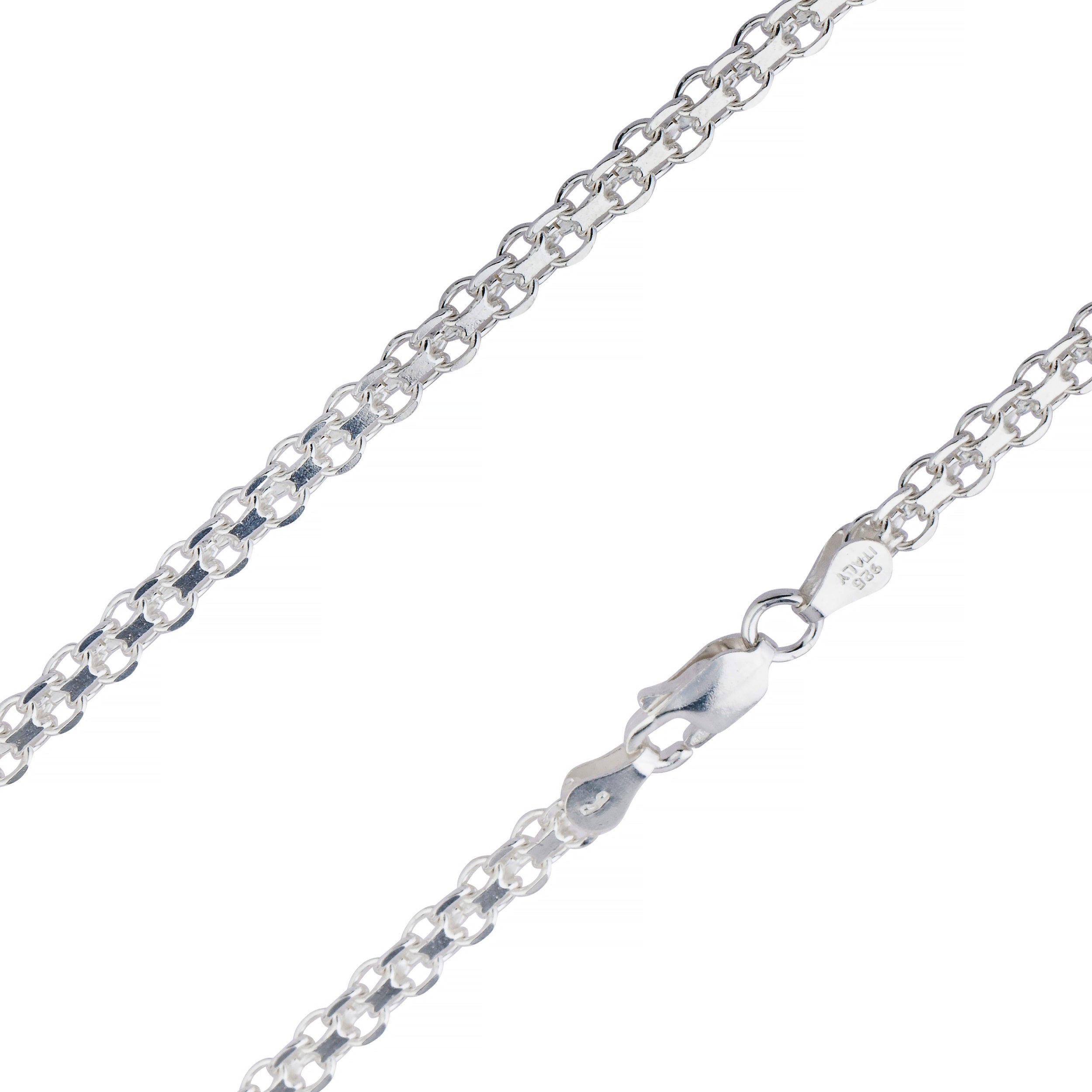 Sterling Silver 4mm Flat Bismark Chain
