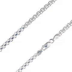 Sterling Silver 4mm Flat Bismark Chain