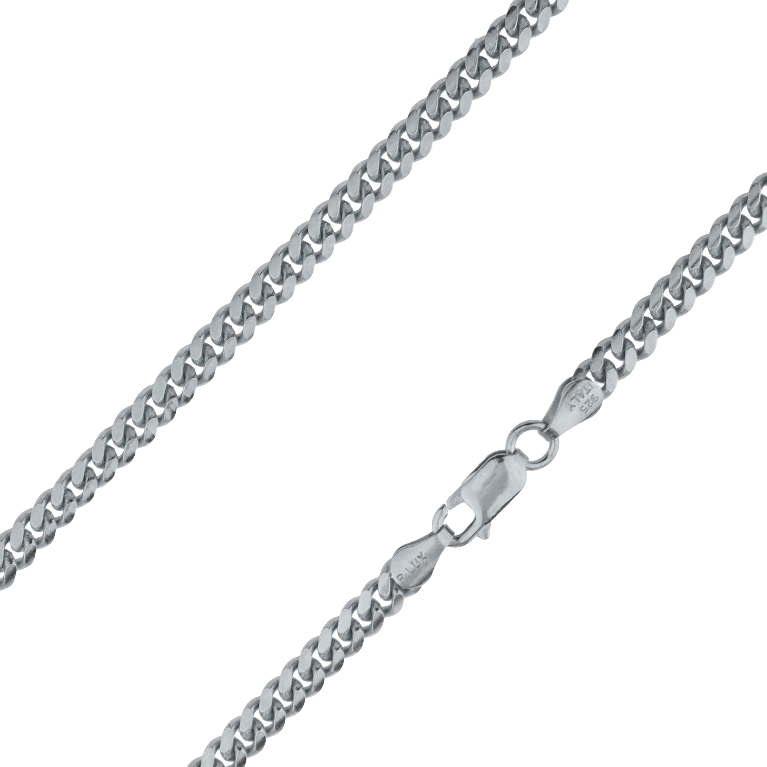 Sterling Silver 4mm Miami Cuban Rhodium Plated