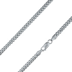Sterling Silver 4mm Miami Cuban Rhodium Plated