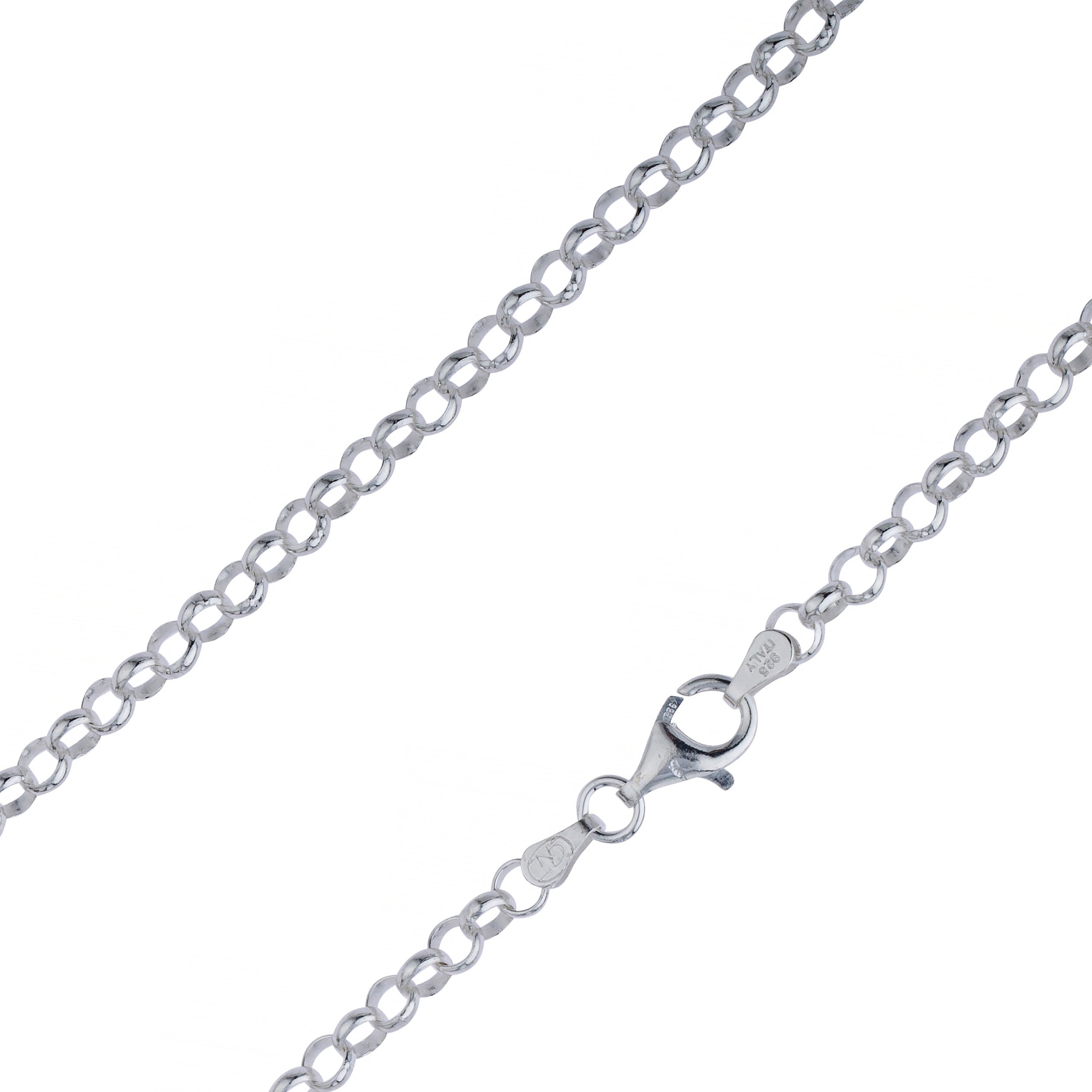 Sterling Silver 4mm Rolo Belcher Chain