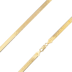 Sterling Silver 5.5mm Solid Herringbone Gold Plated Chain