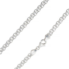 Sterling Silver 5mm Flat Bismark Chain