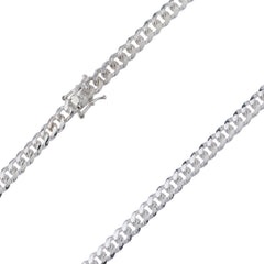  Sterling Silver 5mm Miami Cuban Link Rhodium Chain