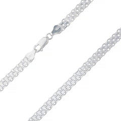  Sterling Silver 6mm Flat Bismark Chain