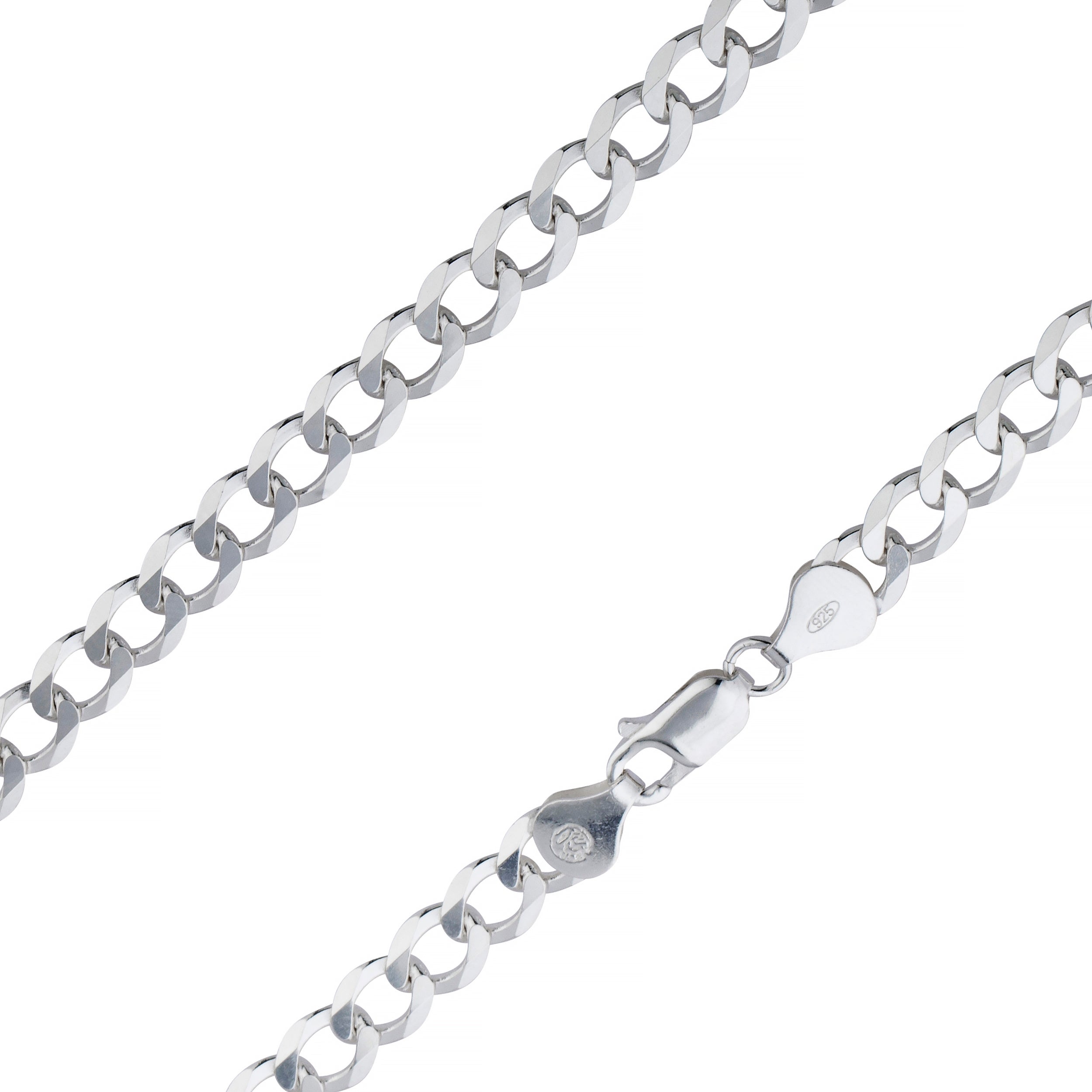 Sterling Silver 7mm Flat Cuban Chain
