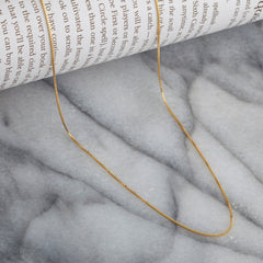 925 Sterling Silver 1mm Box Chain Gold Plated Chain