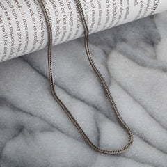 925 Sterling Silver 2.1mm Franco Foxtail Oxidized Chain