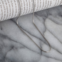 925 Sterling Silver 1.5mm Franco Foxtail Rhodium Chain