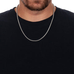 925 Sterling Silver 2.5mm Hollow Franco Foxtail Chain