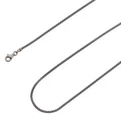 925 Sterling Silver 2mm Moon Cut Bead Ball Black Chain