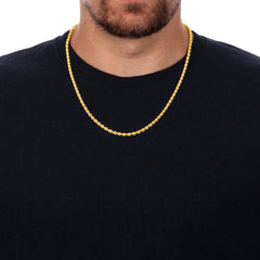 Sterling Silver Rope Diamond Cut Gold Plated Chain