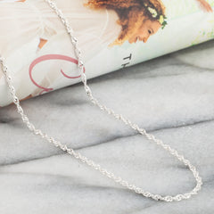 925 Sterling Silver 1.5mm Singapore Twisted Link Chain
