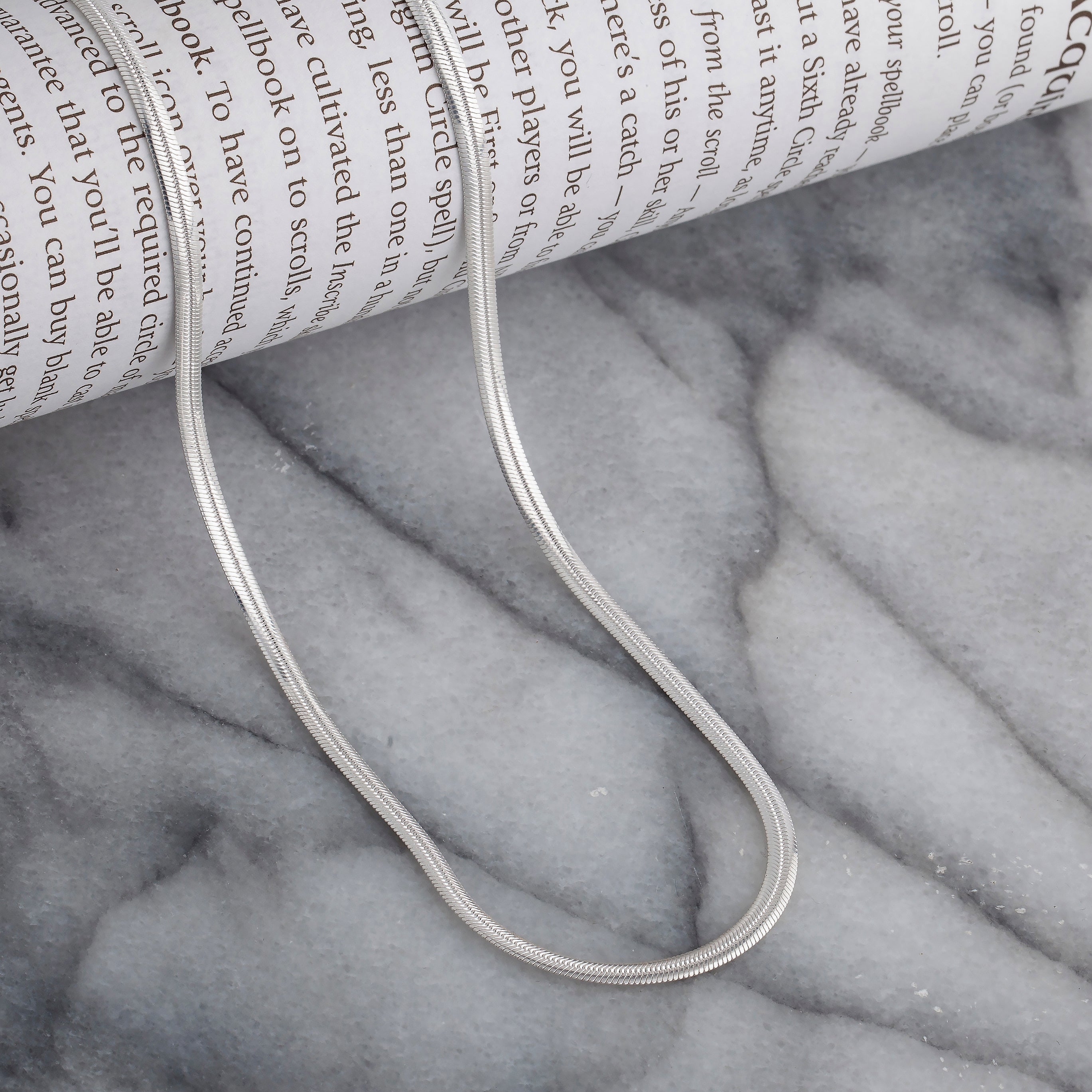 925 Sterling Silver 2.7mm Solid Oval Herringbone Silver Chain