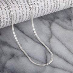 925 Sterling Silver 2.7mm Solid Oval Herringbone Silver Chain