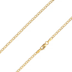 14K Yellow Gold 2.5mm Hollow Cuban Curb Link Chain