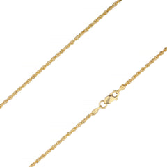 10K Yellow Gold 2mm Hollow Rope Chain Diamond-Cut